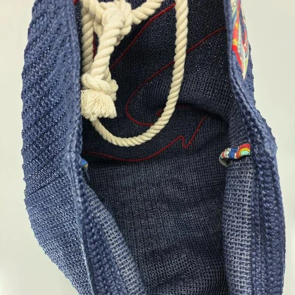 Vera Bradley Navy Straw Anchor Beach Tote - Picture 5 of 8